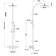 Душевая система 250 мм Teka Itaca 672370200