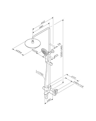 Душевая система AM.PM Like F0780564 Хром
