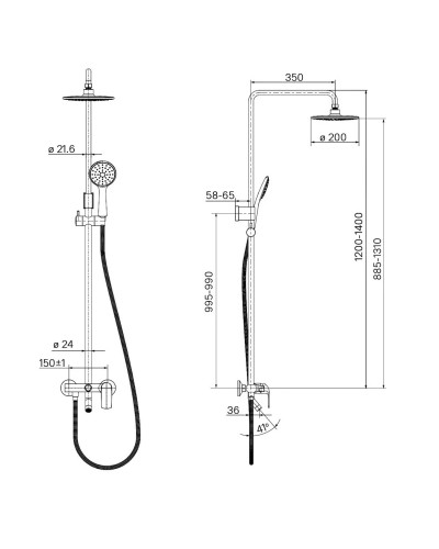 Душевая система 200 мм IDDIS Chip CHISB1FI06