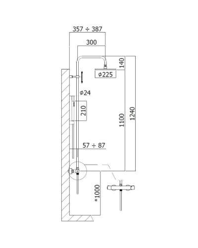 Душевая система 225 мм Paffoni Birillo ZCOL684LIQBO