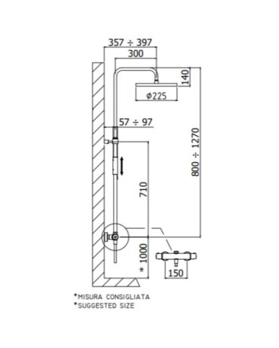 Душевая система 225 мм Paffoni Birillo Master ZCOL646LIQST