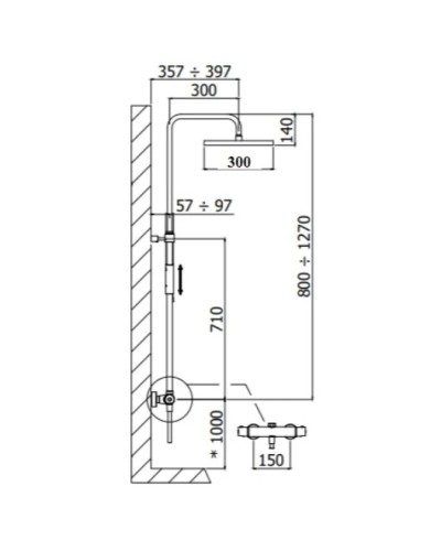 Душевая система 300 мм Paffoni Birillo Master King ZCOL646KLIQHGSP
