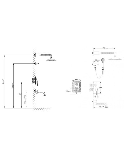 Душевая система Bronze de Luxe Windsor 10137DF Бронза