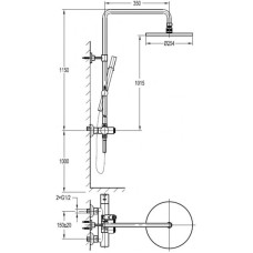 Душевая система 254 мм Cezares ECO-CVD-T-BORO
