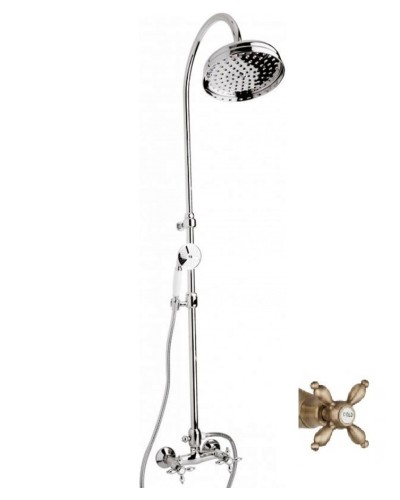 Душевая стойка со смесителем для верхнего и ручного душа CEZARES ATLANTIS-NOSTALGIA-CD-02