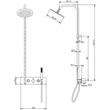 Душевая система 250 мм Cezares MOON-CD-TA200-01