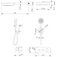 Душевой комплект 250 мм Cezares MOON-SET-TA250-01