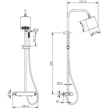 Душевая система 133 мм Cezares MOON-CD-TA130-01