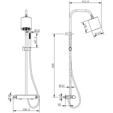 Душевая система 133 мм Cezares MOON-CD-TA130-01