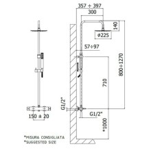 Душевая система 225 мм Paffoni Mini Master ZCOL599CR