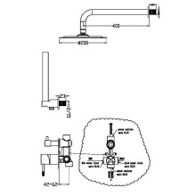 Душевой комплект 200 мм Boheme Uno 464-NB