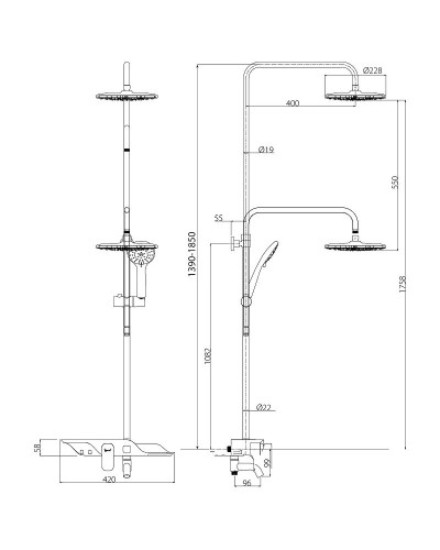 Душевая система Lemark Tropic LM7003C Хром