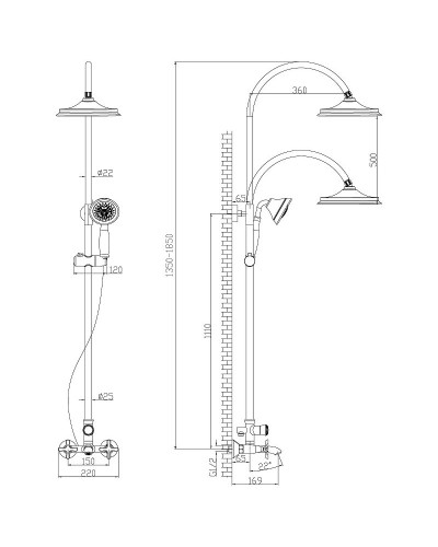 Душевая система Lemark Duetto LM5762C Хром