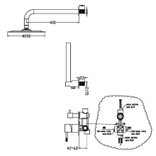 Душевой комплект 200 мм Boheme Uno 464-BG