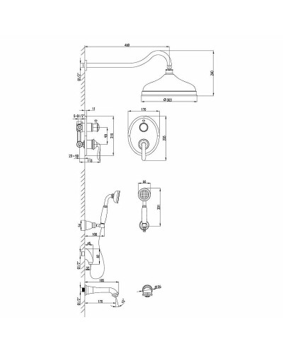 Душевая система Lemark Brava LM4722G Золото