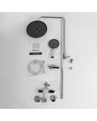 Душевая стойка со смесителем, верхним и ручным душем BelBagno MARINO-DOCM-CRM