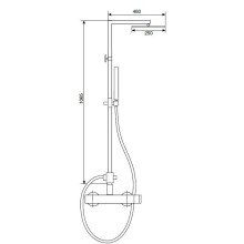 Душевая стойка со смесителем, c верхним и ручным душем CEZARES UNIKA-CD-01