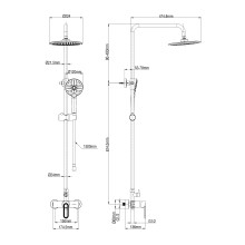 Душевая система WONZON & WOGHAND, Брашированное золото (WW-B2166-A-BG)