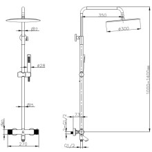 Душевая система 300 мм Boheme Uno 468-T-WG