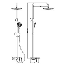 Душевая система 250 мм Boheme Spectre 458-BR