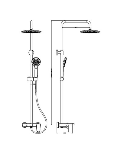Душевая система 250 мм Boheme Spectre 458-BR