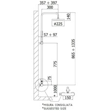 Душевая система 225 мм Paffoni Easy Plus ZCOL603CR