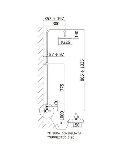 Душевая система 225 мм Paffoni Easy Plus ZCOL603CR