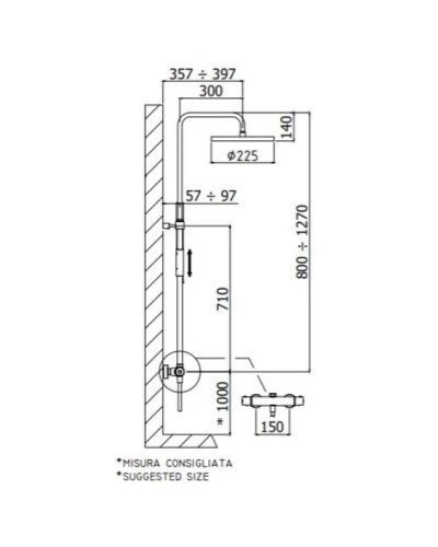 Душевая система 225 мм Paffoni Birillo Master ZCOL646LIQCR