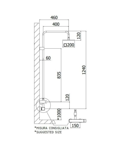 Душевая система 200 мм Paffoni Level Plus ZCOL607CR