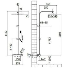 Душевая система 340х220 мм Paffoni City ZCOL664NO
