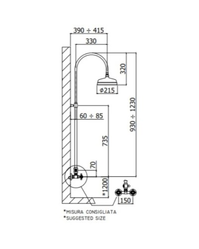 Душевая система 215 мм Paffoni Belinda ZCOL000CR