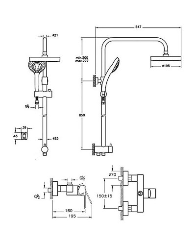 Душевая система Vitra System Rain Flo S A49234EXP Хром