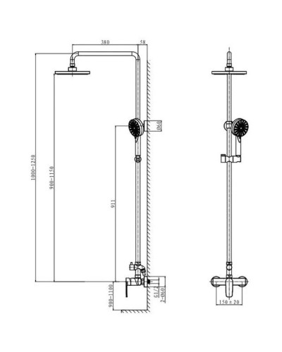 Душевая система 200 мм Caprigo Atlantic 51-315-crm