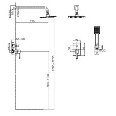 Душевой комплект Caprigo Diamante 50-215-oro