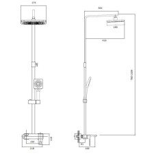 Душевая система 275х190 мм Haiba HB24615