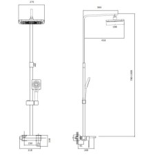 Душевая система 275х190 мм Haiba HB24615-7