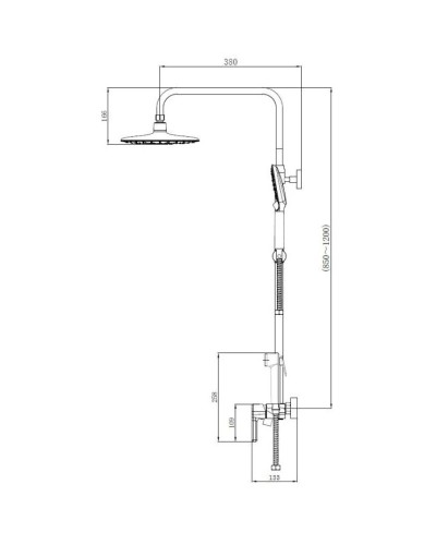 Душевая система 200 мм Haiba HB24814-7