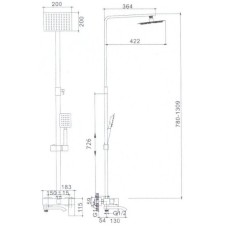 Душевая система 200 мм Haiba HB24815