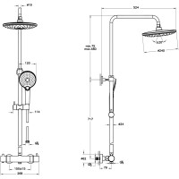 Душевая система 240 мм VitrA Aquaheat Bliss 2F A4720526EXP