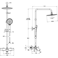Душевая система 220 мм VitrA Aquaheat Joy A47208EXP