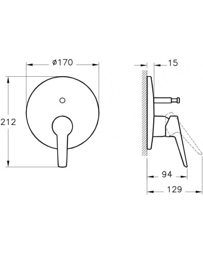 Душевой комплект 220 мм VitrA Solid S A49264EXP