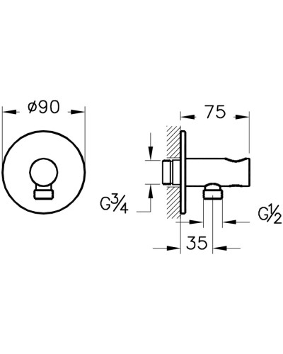 Душевой комплект 250 мм VitrA Origin A49285EXP
