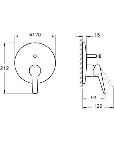 Душевой комплект 220 мм VitrA Solid S A49287EXP