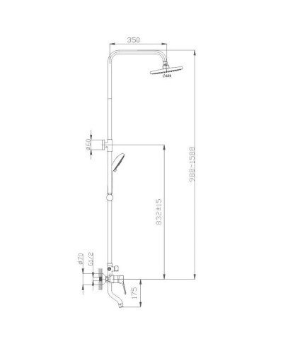 Душевая система 250 мм Haiba  HB2423