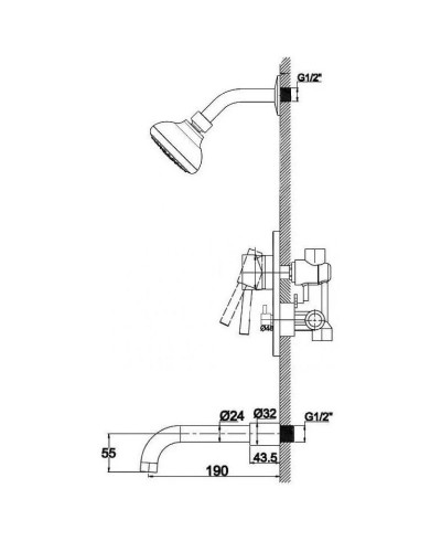 Душевой комплект Haiba HB80297-2