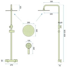 Душевая система 250 мм Rea Vincent REA-P8005