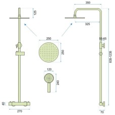 Душевая система 250 мм Rea Vincent REA-P8005
