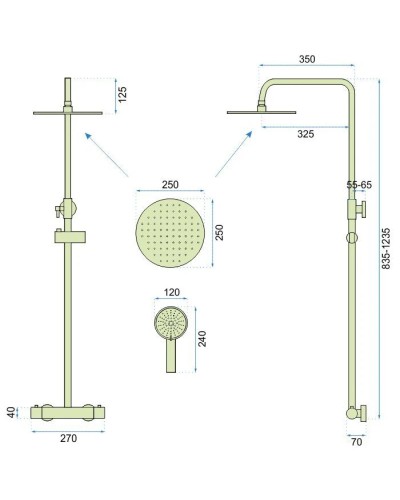 Душевая система 250 мм Rea Vincent REA-P8005