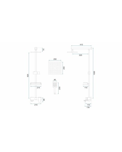 Душевая система 250 мм Rea Jack REA-P7009