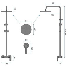 Душевая система 250 мм Rea Roger REA-P8003